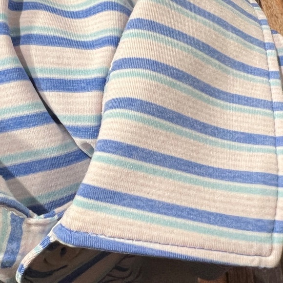 Peter Millar Summer Comfort Striped Golf Mens Polo Short Sleeve Preppy Shirt - Picture 3 of 4